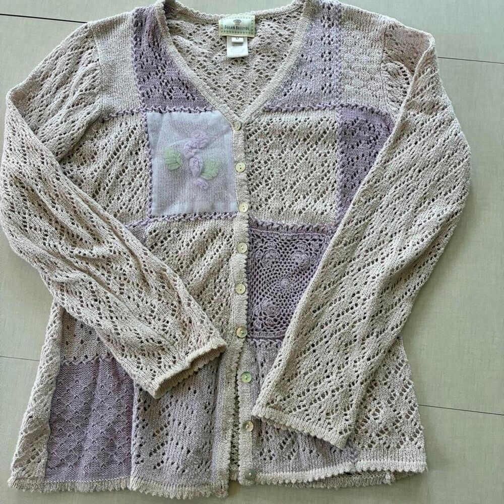 Vintage Susan Bristol Lavender Knit Cardigan